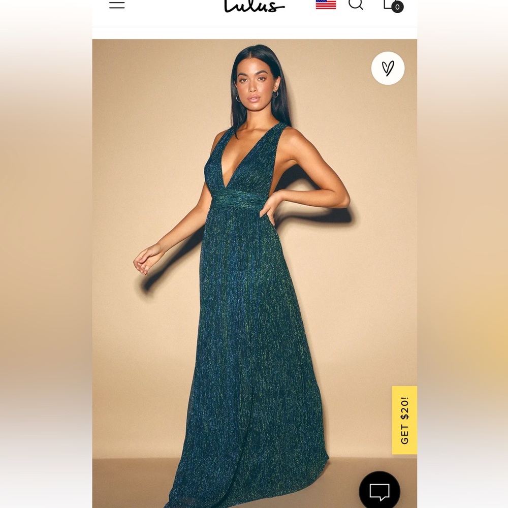 Lulus Blue and Green Metallic Dress